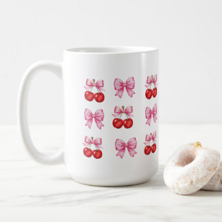 Coquette Cherries and Pink Bows Coffee Mug