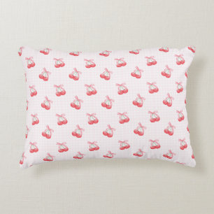 Coquette Cherries Bow Pattern  Accent Pillow