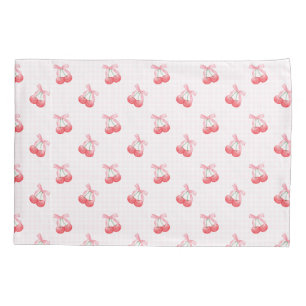 Coquette Cherries Bow Pattern Pillow Case