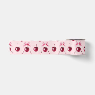 Coquette Cherries Pattern Satin Ribbon