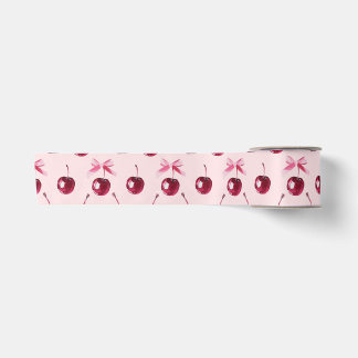 Coquette Cherries Pattern Satin Ribbon