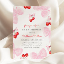 Coquette Cherry Baby Shower Invitation