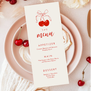 Coquette Cherry Bridal Shower Menu