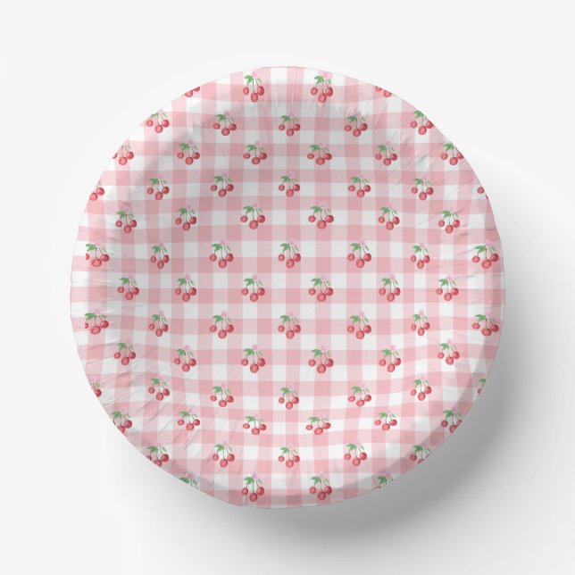 Coquette Cherry Bridal Shower Paper Bowls (Front)
