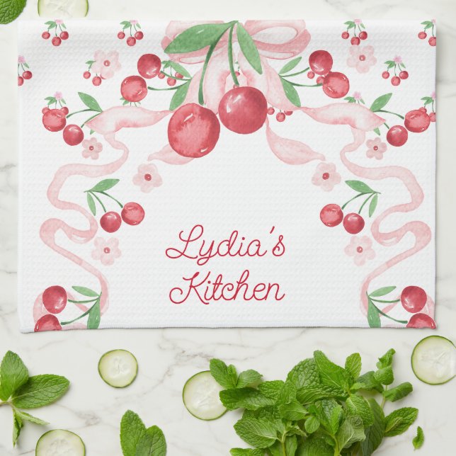  Coquette Cherry Kitchen Towel (Folded)