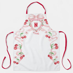Coquette Cherry Monogam Apron