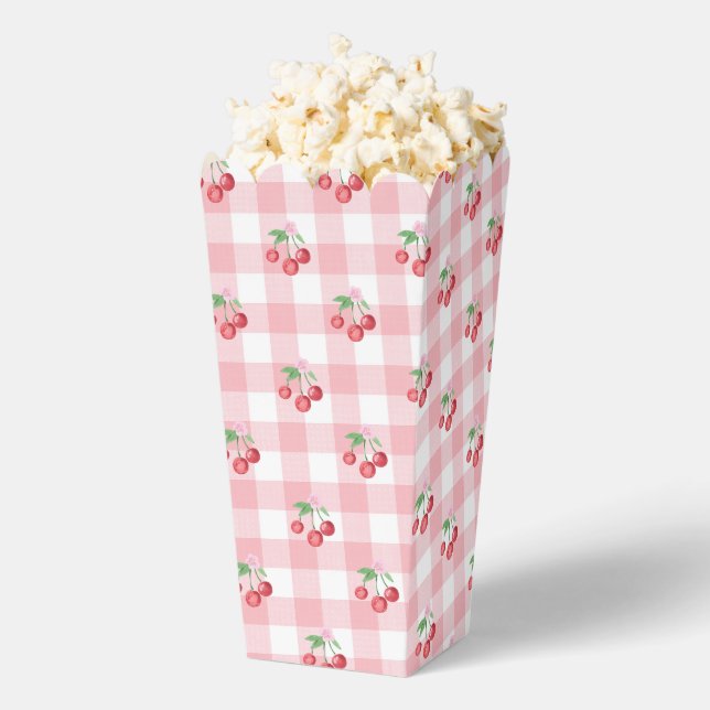 Coquette Cherry Monogam Bridal Shower Favor Boxes (Popped)