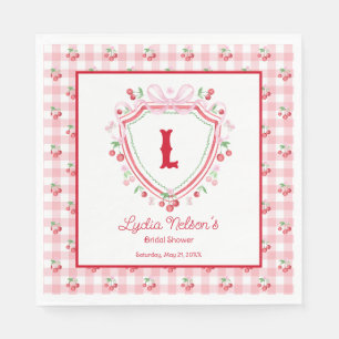 Coquette Cherry Monogam Bridal Shower Napkins