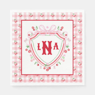 Coquette Cherry Monogam Napkins