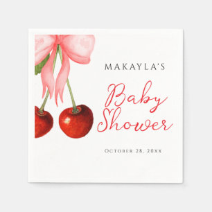 Coquette Cherry on Top Baby Girl Shower Napkins