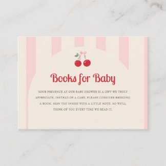 Coquette Cherry on Top Baby Shower Books for Baby Enclosure Card