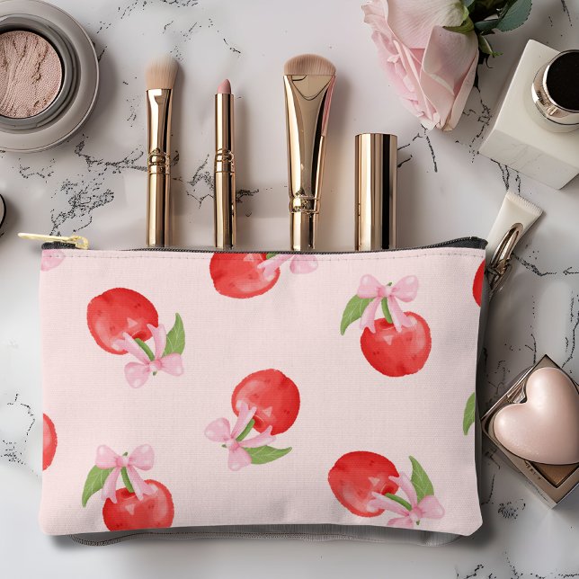 Coquette Cherry Pink Bow  Accessory Pouch (Creator Uploaded)