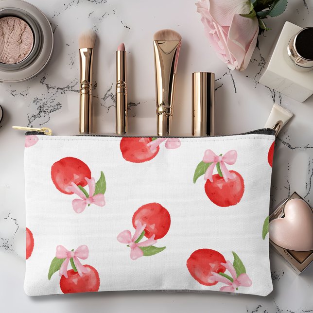 Coquette Cherry Pink Bow Accessory Pouch (Creator Uploaded)