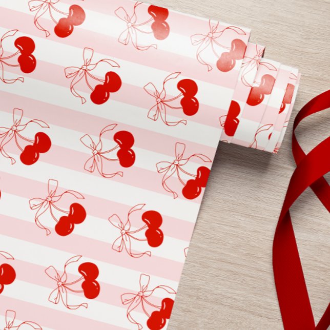 Coquette Cherry Pink Wrapping Paper (Creator Uploaded)