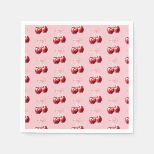 Coquette Chic Cherry  Baby Shower Napkins (Front)