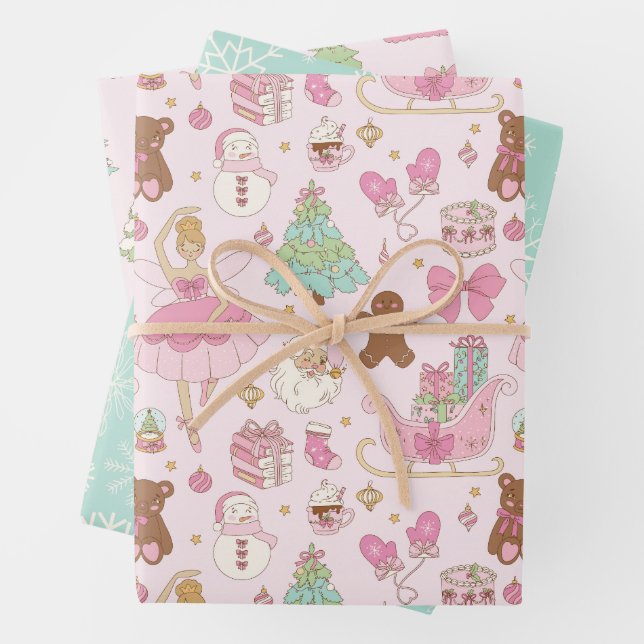 Coquette Christmas Ballerina  Wrapping Paper Sheets (In situ)