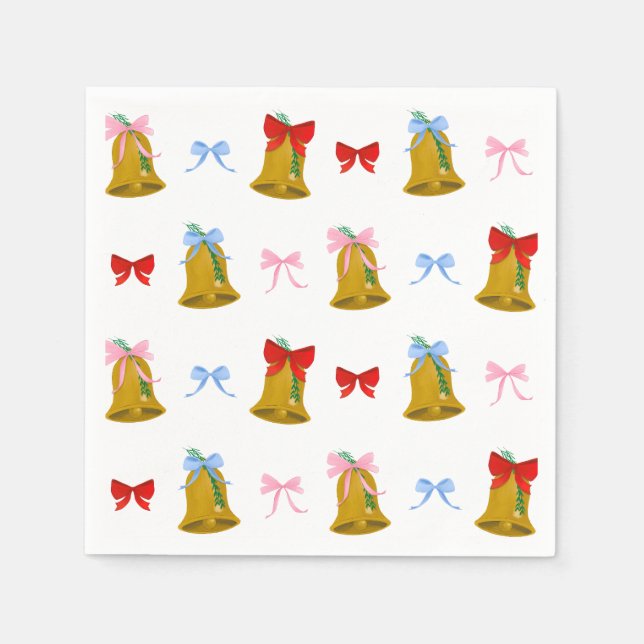 Coquette Christmas Bells and Bows Classic  Napkins (Front)