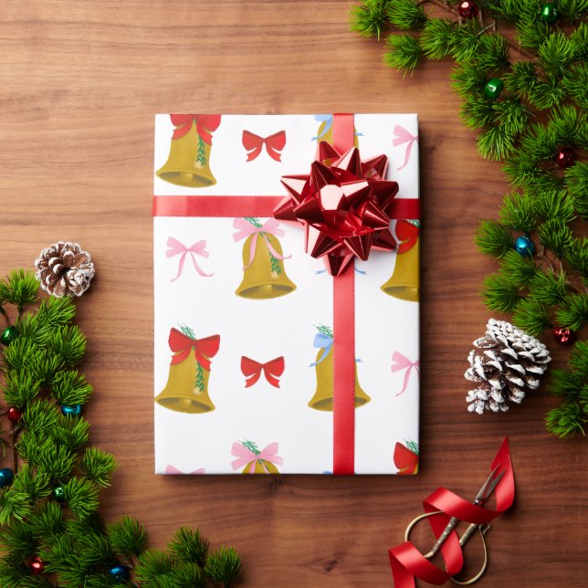Coquette Christmas Bells and Bows Classic  Wrapping Paper (Holiday Gift)