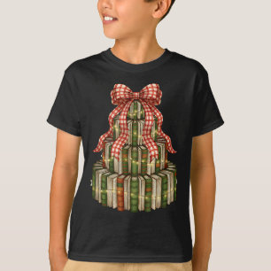 Coquette Christmas Book Tree All Booked For Christ T-Shirt