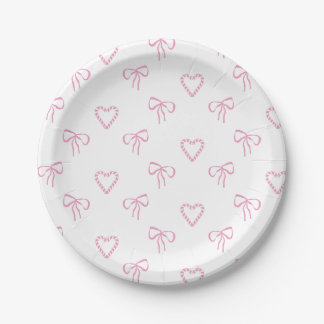 Coquette Christmas Bow Paper Plates