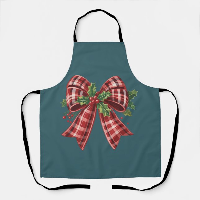 Coquette Christmas Bow Squad Gift Cute Winter  Apron (Front)