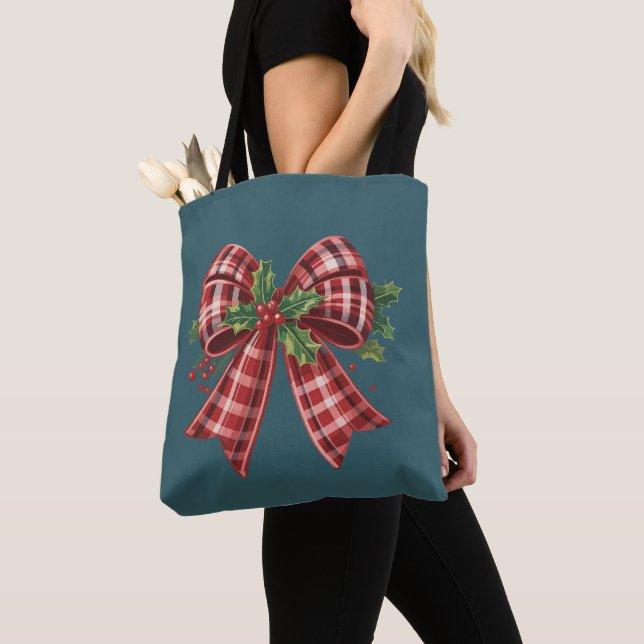 Coquette Christmas Bow Squad Gift Cute Winter  Tote Bag (Close Up)