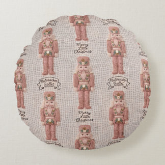 Coquette Christmas Nutcracker Latch Hook Yarn Round Pillow
