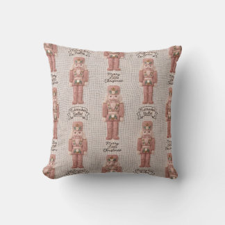 Coquette Christmas Nutcracker Latch Hook Yarn Throw Pillow