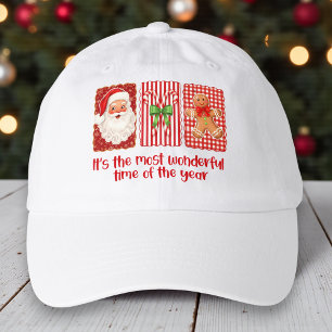 Coquette Christmas Santa Candy Canes Gingerbread Hat