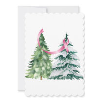 Coquette Christmas Tree, Breast Cancer Awareness Holiday Card