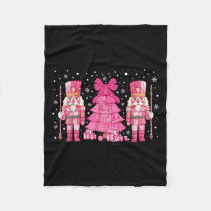 Coquette Christmas Tree Nk Nutcrackers Women Kids Fleece Blanket