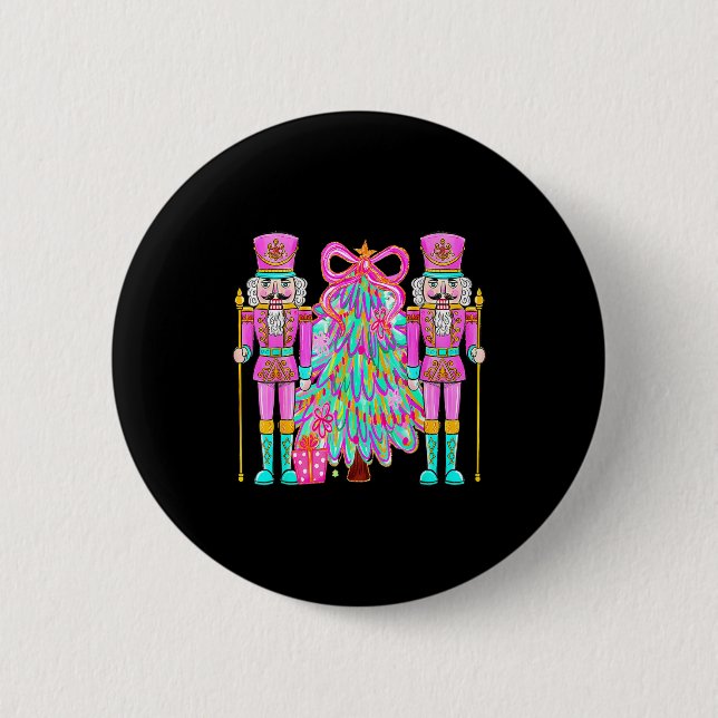 Coquette Christmas Tree Nk Nutcrackers Xmas Women  Button (Front)