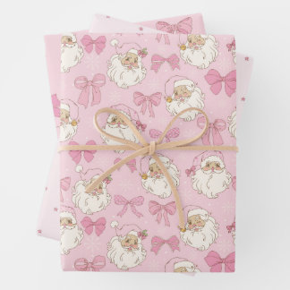 Coquette Christmas Vintage Santa Wrapping Paper Sheets