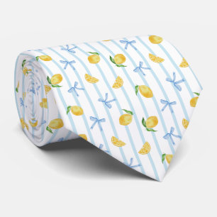 Coquette Citrus Lemon Pattern Neck Tie