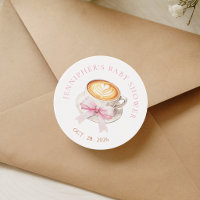 Coquette Coffee Baby Shower Sticker