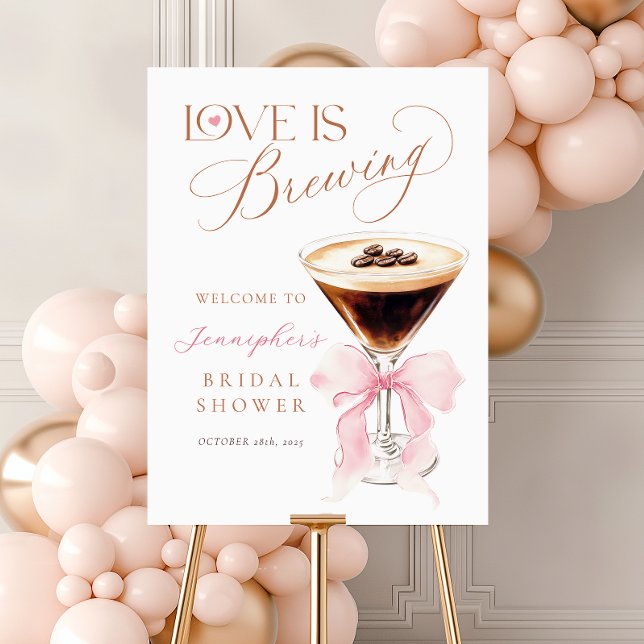 Coquette Coffee Bridal Shower Welcome Sign (Creator Uploaded)