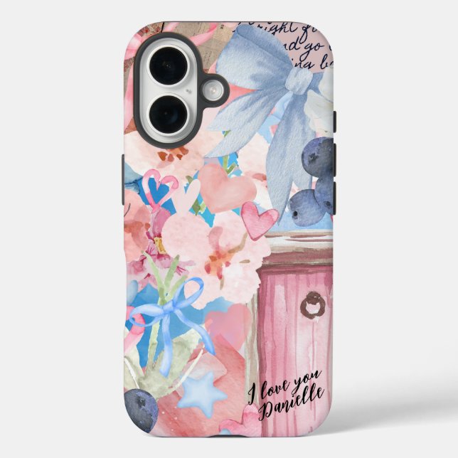 Coquette Collage Customized Valentine Case-Mate iPhone Case (Back)