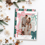 Coquette-Core Red & Green Bows Christmas Photo Holiday Card<br><div class="desc">Celebrate the season in style with this charming, coquette-inspired Christmas photo card, featuring hand-drawn bows, soft colors, and a romantic, ribbon-filled design. The front features your favorite picture framed by four hand-drawn bows—one bold pink ribbon with red stripes, one green ribbon with navy stripes, plus two smaller accents in classic...</div>