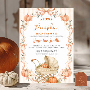 Coquette Cottage Orange Fall Pumpkin Baby Shower Invitation
