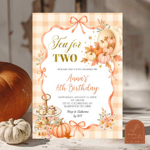 Coquette Cottage Pumpkin Tea for Two Birthday Invitation