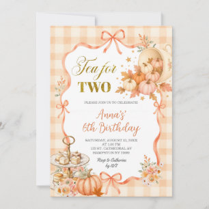 Coquette Cottage Pumpkin Tea for Two Birthday Invitation
