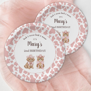 Coquette Cowgirl Cuties Birthday Paper Plates