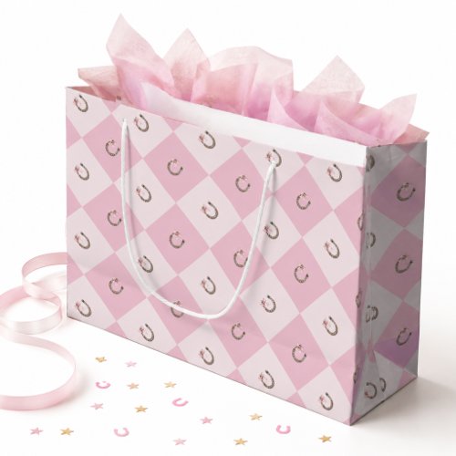 Coquette Cowgirl Lucky Horseshoe Large Gift Bag