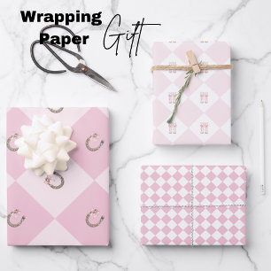 Coquette Cowgirl Pink Western Wrapping Paper Sheets