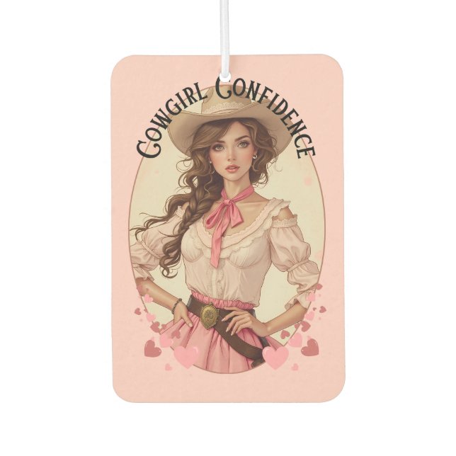 Coquette Cowgirl Western Fashion Portrait Air Freshener (Front)