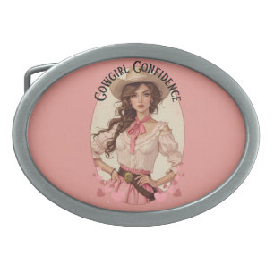 Coquette Cowgirl Western Fashion Portrait Belt Buckle