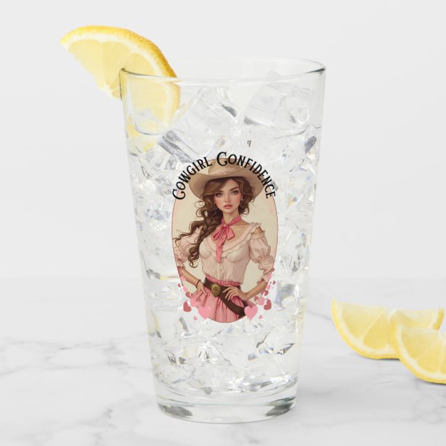 Coquette Cowgirl Western Fashion Portrait Glass (Front Ice)