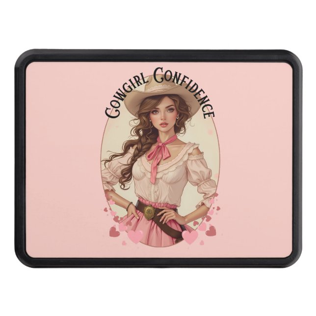 Coquette Cowgirl Western Fashion Portrait Hitch Cover (Front)