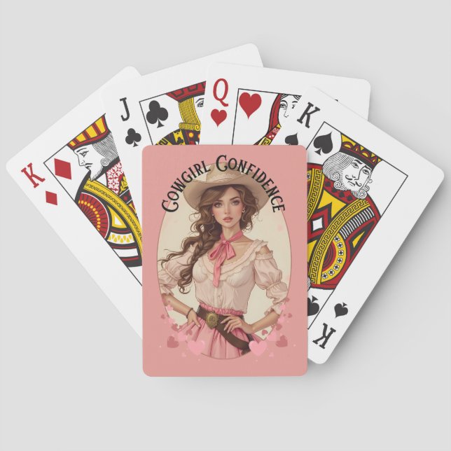 Coquette Cowgirl Western Fashion Portrait Poker Cards (Back)