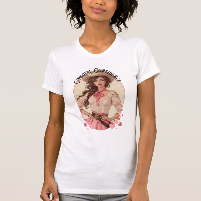 Coquette Cowgirl Western Fashion Portrait T-Shirt (Front)